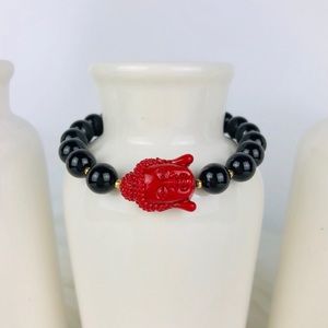 GEMSTONE | Buddha Black Beaded Bracelet